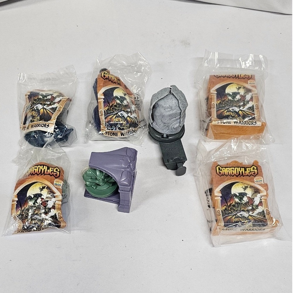 Vintage 1995 Disney Gargoyles Stone Warriors Burger King Kids Club Toy Lot of 7